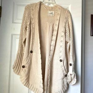 Anthropologie Angel of the North Long Knit Cardigan with Buttons